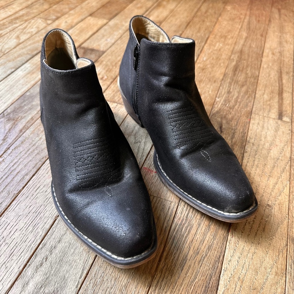 Roper Sofia Ankle Booties Womens 8 Western Faux Leather Black Modern Casual